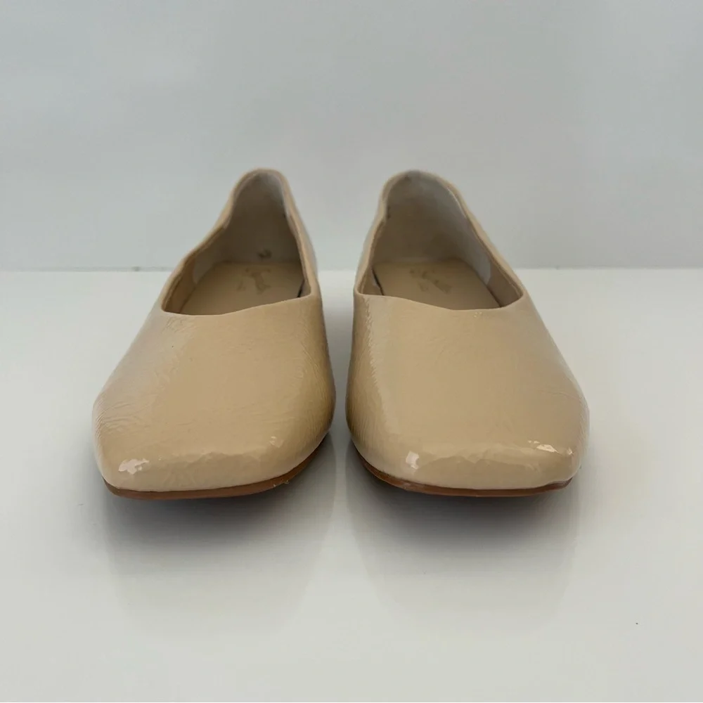 SEYCHELLES Penny V Square Toe Ballet Flat In Beige NEW - Picture 7 of 13